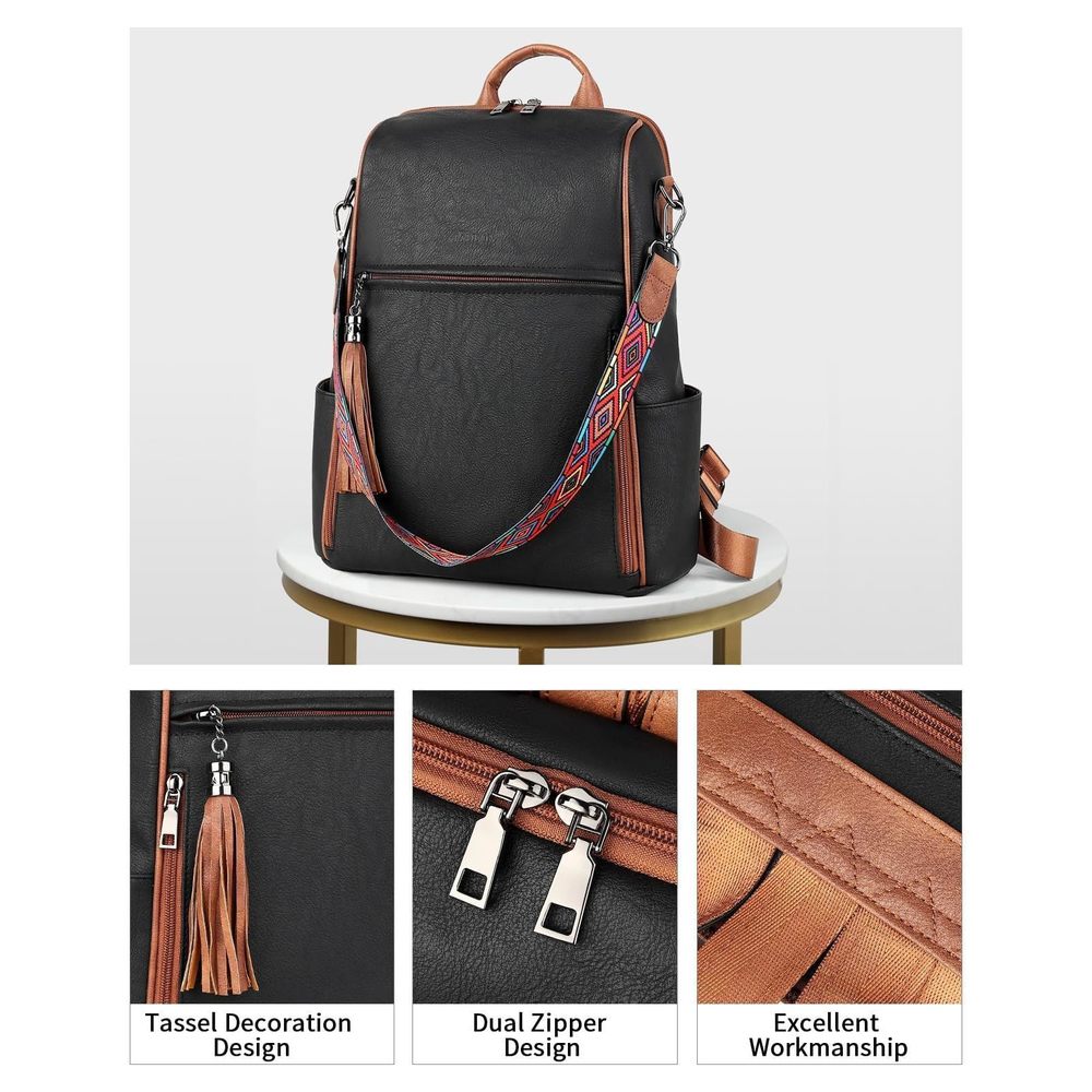 Leather Backpack Purse for Women Designer Travel Backpack Purses PU Fashion🦄 - Picture 4 of 8